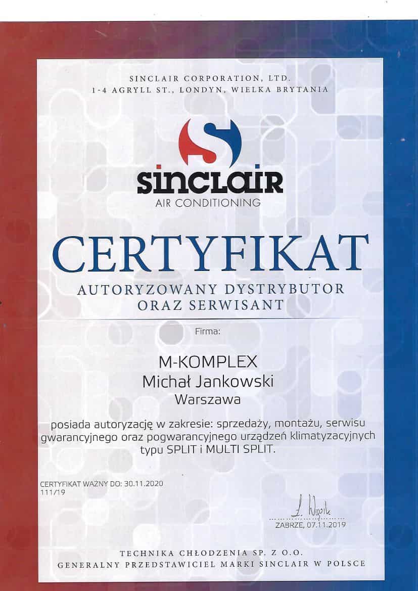 Certyfikat Sinclair